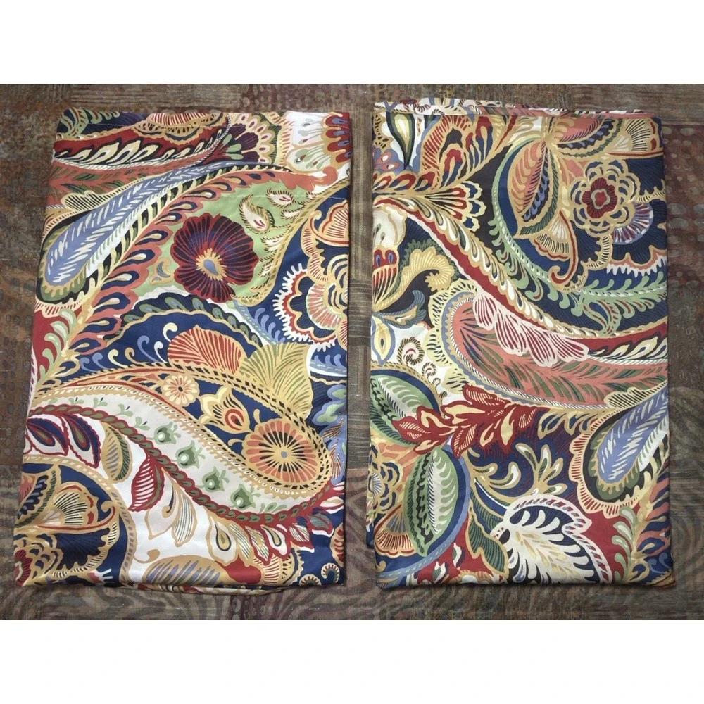 Pier 1 Curtain Set Vibrant Paisley 54x84 Panels Lined Dopamine Maximalist